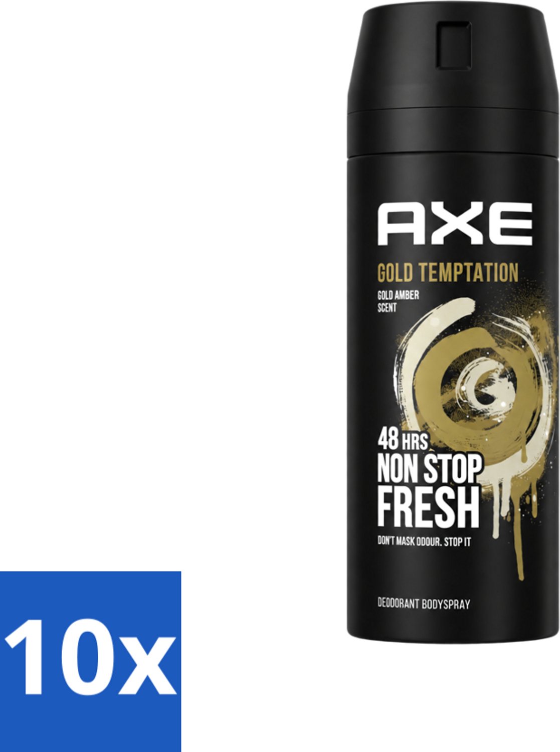 10 x AXE - Deodorant Spray - Gold Temptation - Luxe Geur - Oriëntaals & Fris - 150 ml - Voordeelverpakking - 10 stuks
