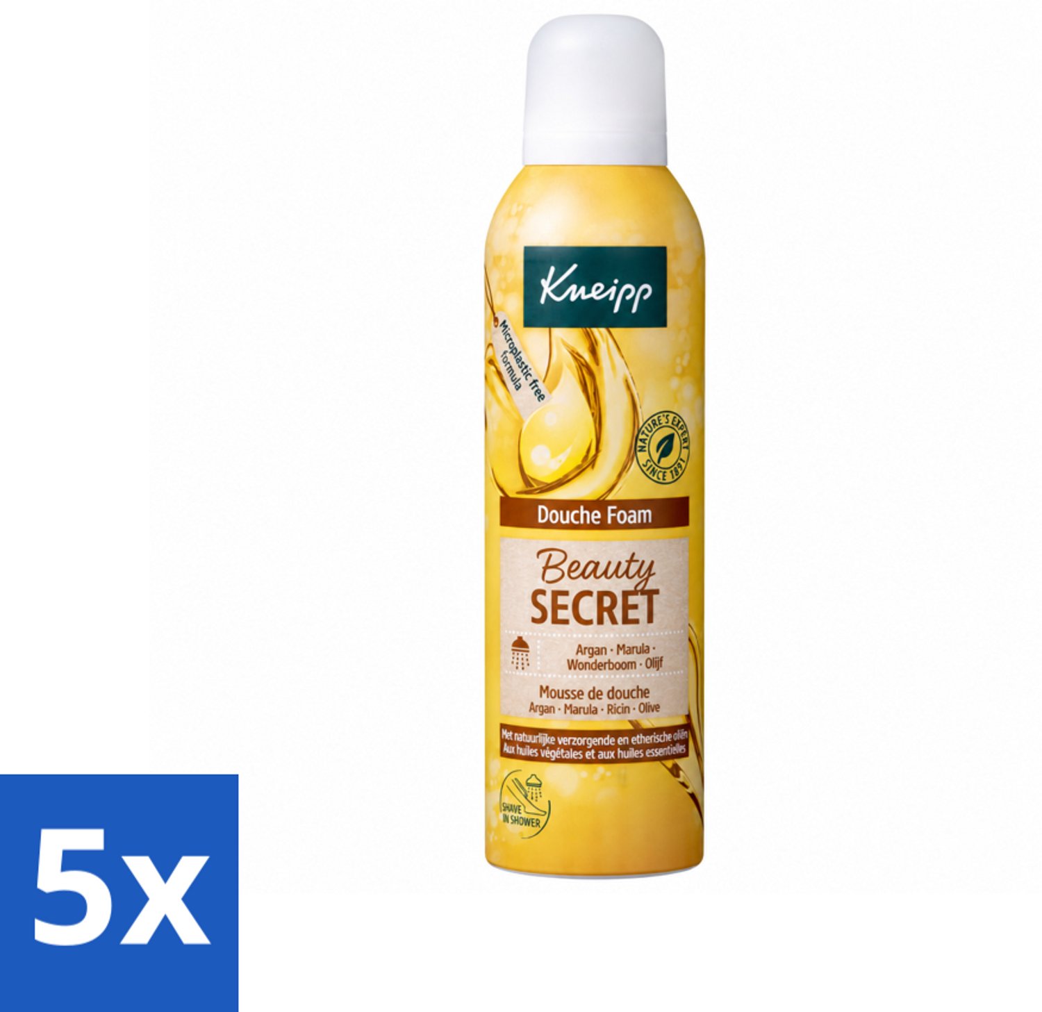 5 x Kneipp - Douche schuim - Beauty Secret - 200 ml - Voordeelverpakking - 5 stuks