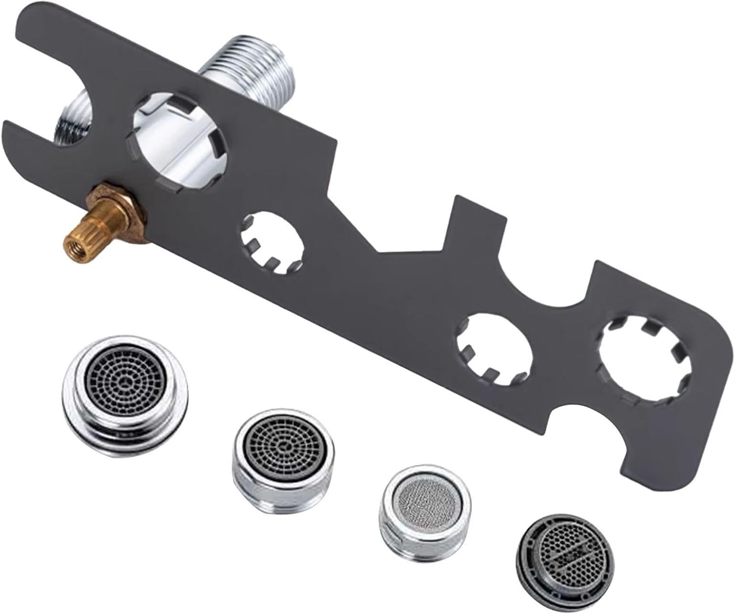 - roestvrij staal | Vaatwasser beluchter kranilverwijderingshulpmiddel, meervoudige demontagesleutel voor huiseigenaren en loodgieters, 1 stuk, zilver