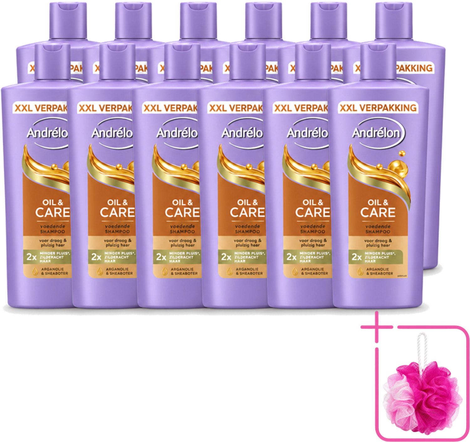 12 x Andrélon – Shampoo – Oil & Care – 685 ml - Bulkverpakking - Haar verzorging - Douchemop - Pluisvoorkomen
