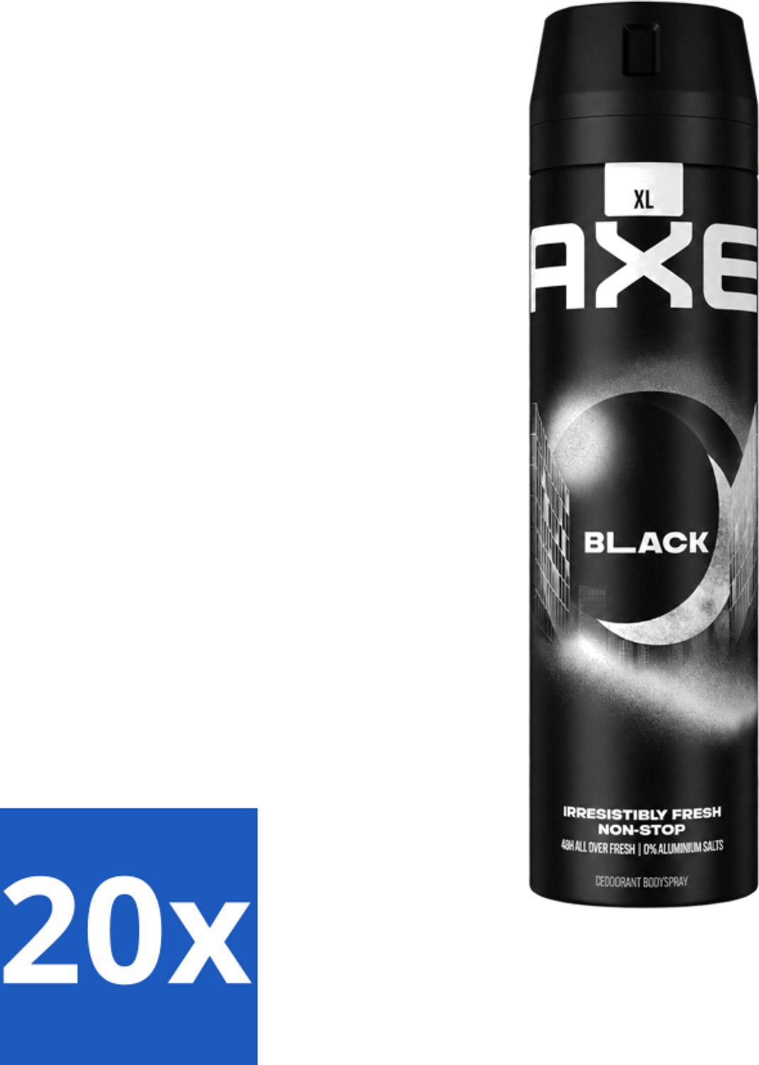 20 x Axe XL - Deodorant Bodyspray - 48hrs Fresh - Black - Frozen Pear & Cedarwood - 200 ml - Voordeelverpakking - 20 stuks