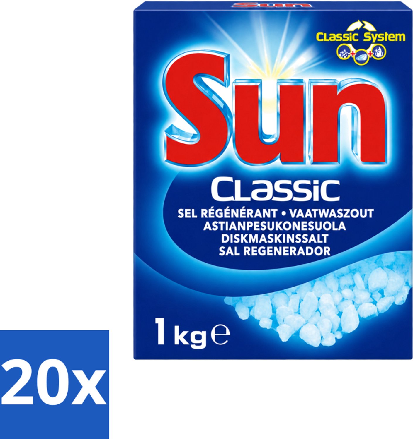 20 x Sun Classic - Vaatwaszout - Klassiek Systeem - 1 kg - Voordeelverpakking - 20 stuks