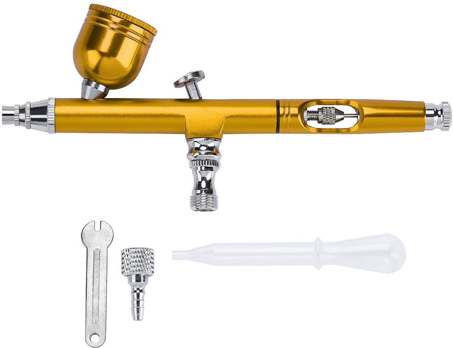 Airbrush-set 0,3 mm - dual-action spuitpistool - 7 cc verfbeker - ideaal voor tattoo en nagelkunst - Vemera