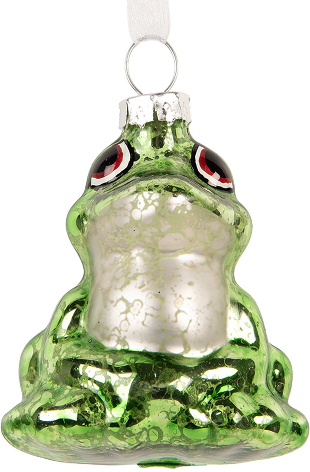 Clayre & Eef Kersthanger Kikker 5x4x7 cm Groen Glas
