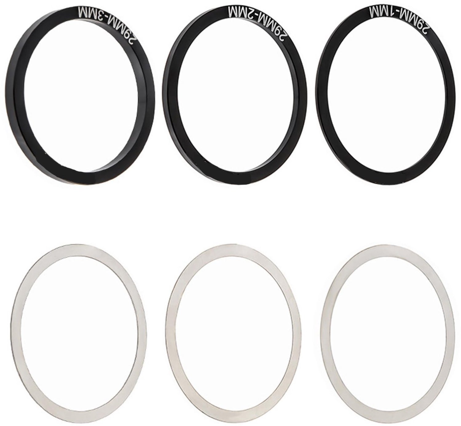 Set van 6 Aluminium Fietsspaters voor Trapas