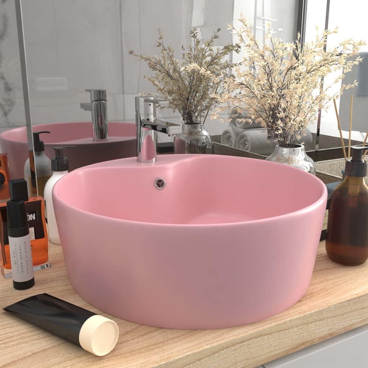 Wastafel mat roze 36x13 cm