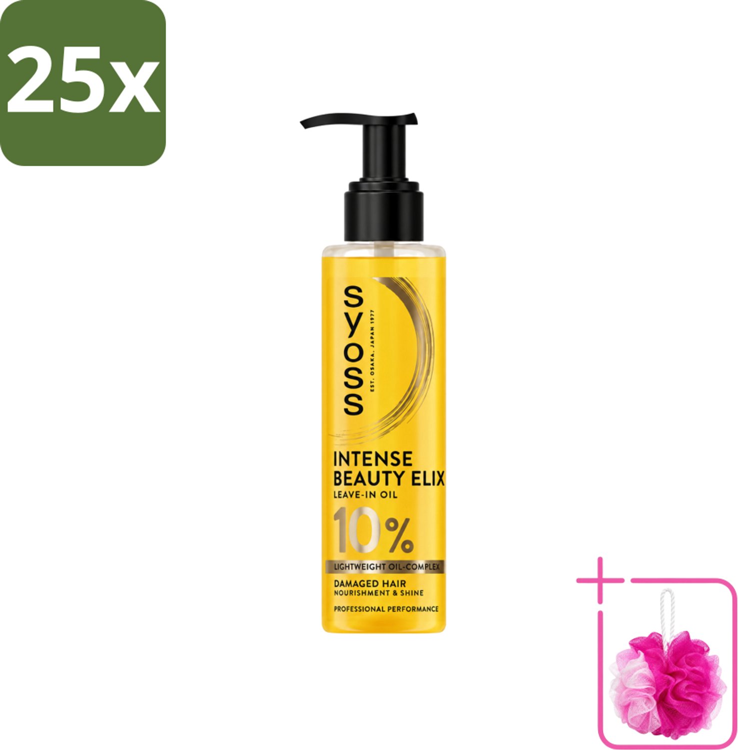 25 x Syoss - Beauty Elixir - Haarolie - Voedt & Glanst - 100 ml - Bulkverpakking - Haarolie - Douchemop - Glans