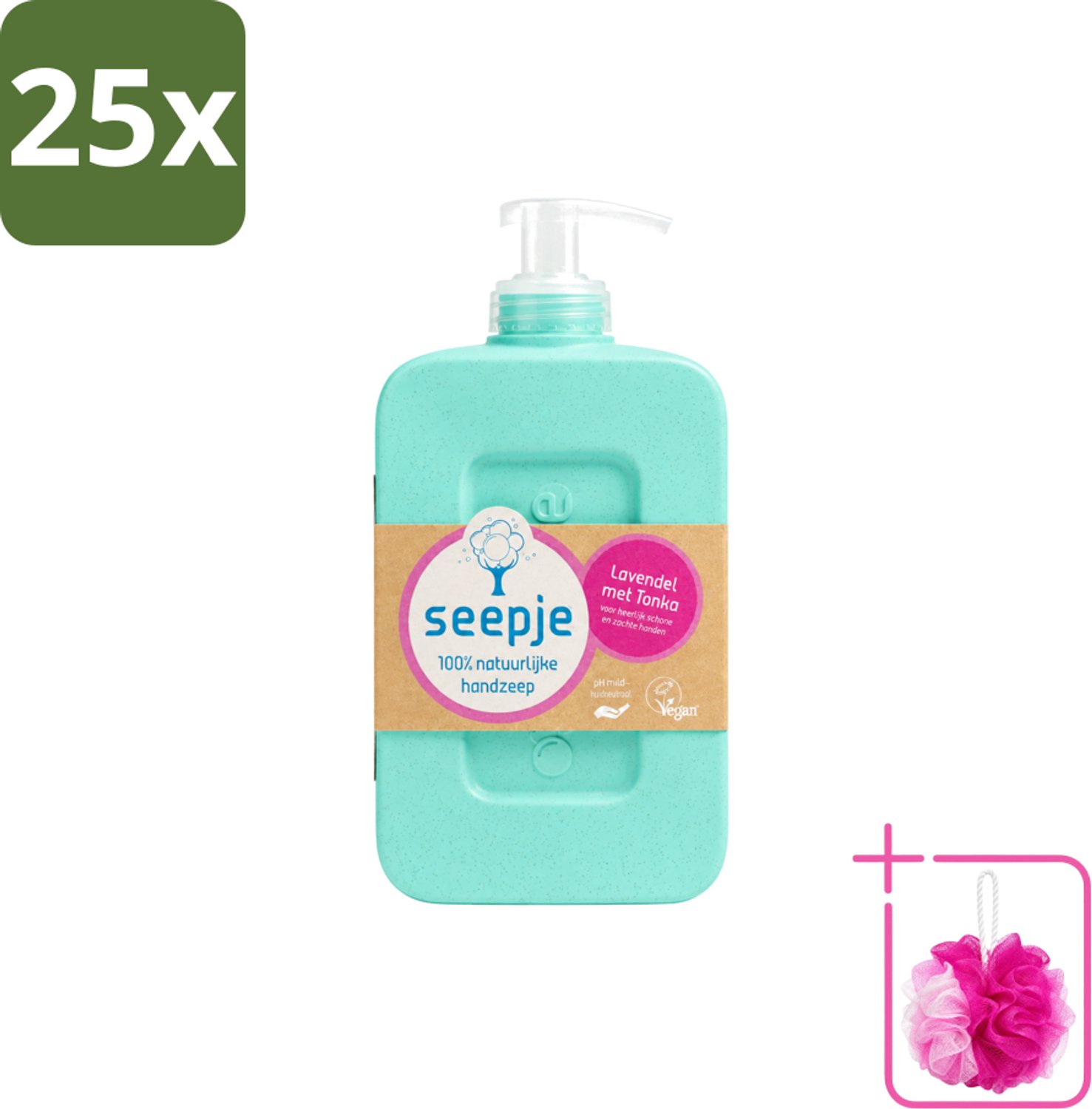 25 x Seepje - Handzeep - Zachte Geur - Lavendel met Tonka - 300 ml - Bulkverpakking - Handzeep - Douchemop - Natuurlijke handzeep