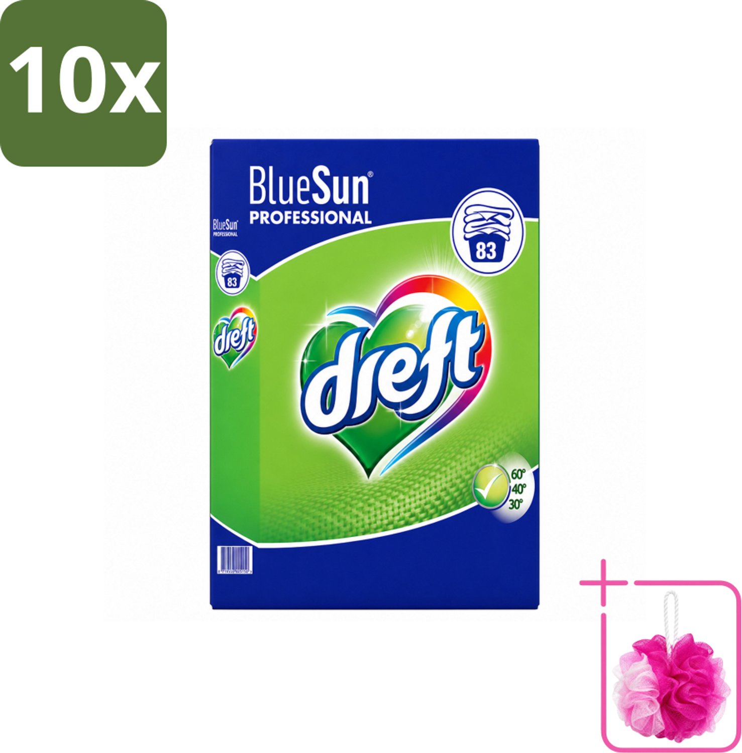 10 x Dreft - Wasmiddel Poeder - Professional - Efficiënte reiniging - 83 Wasbeurten - Bulkverpakking - Wasmiddel poeder - Douchemop - Vlekverwijdering