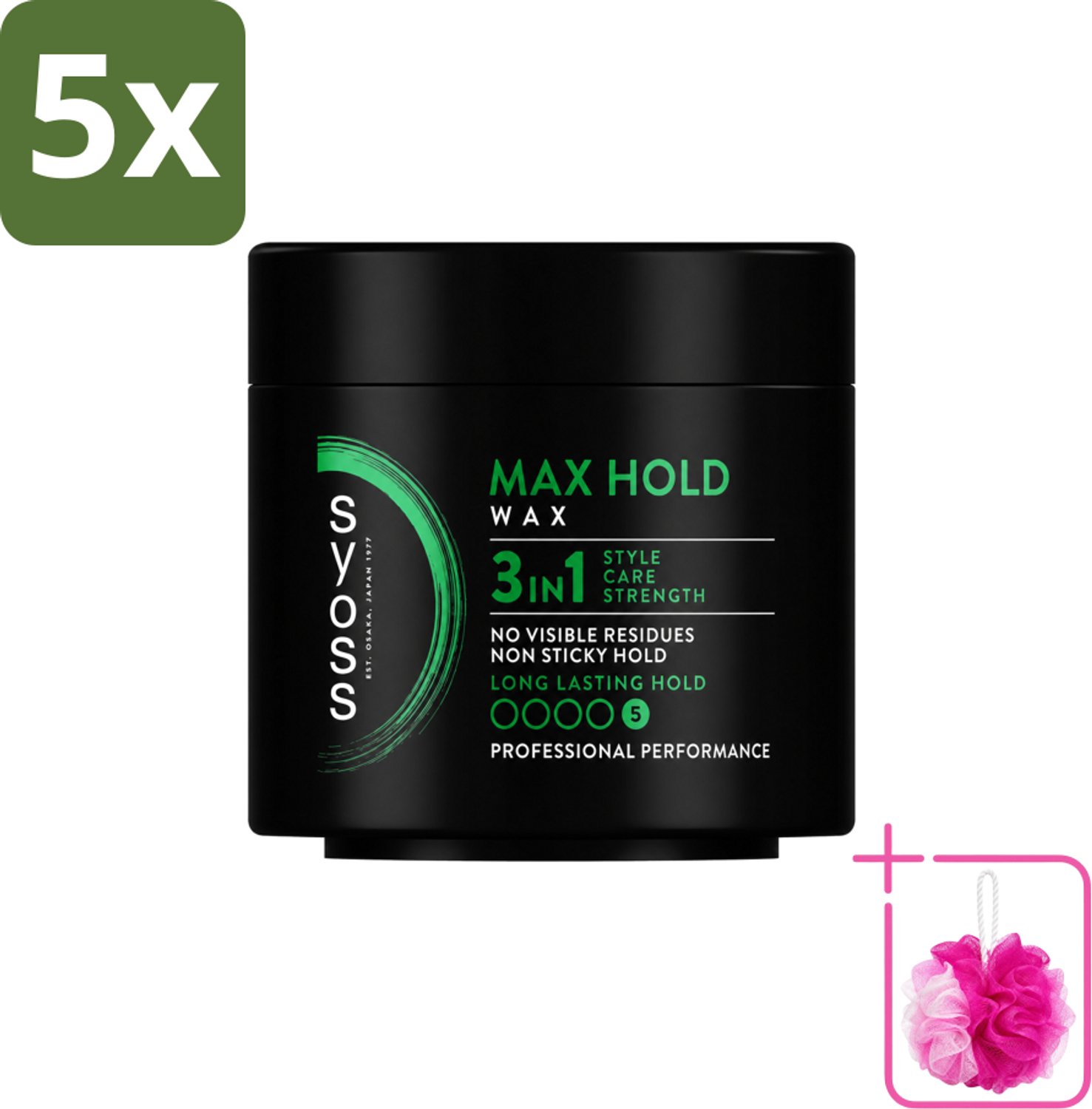 5 x SYOSS - Max Hold Haarwax - Verzorging - Langdurige Styling - 150ml - Bulkverpakking - Haarkleur - Douchemop - Haartypen