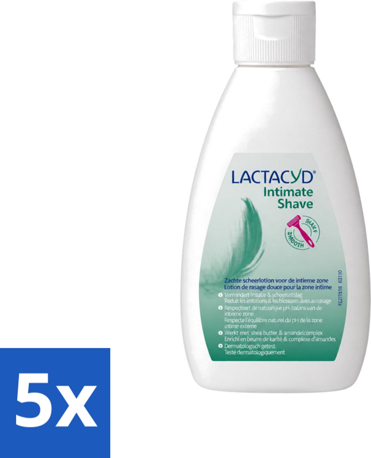 5 x Lactacyd – Intimate Shave – Scheerlotion – 200 ml - Voordeelverpakking - 5 stuks