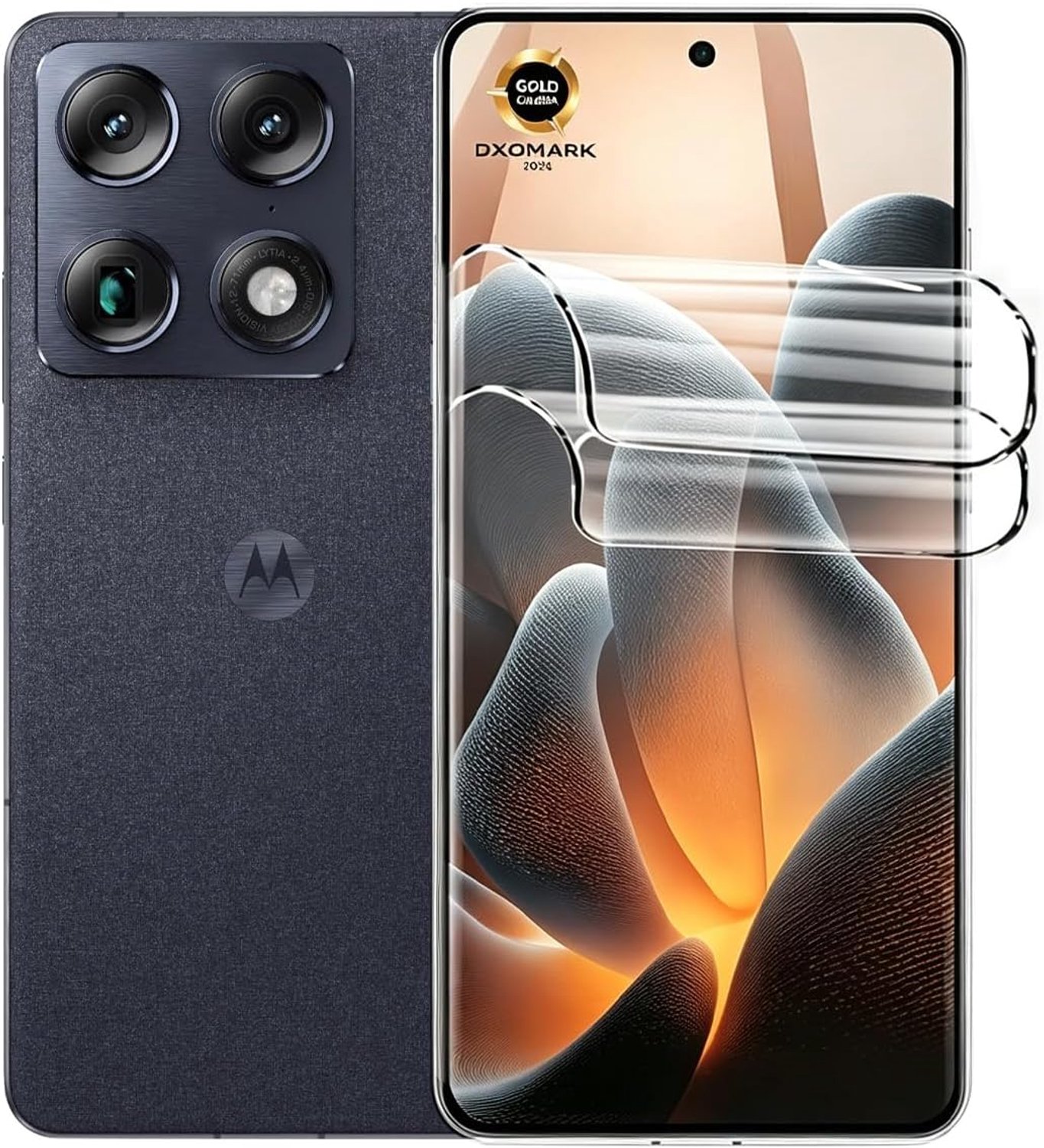 Displaybeschermfolie van hydrogel voor Motorola Signature, 17,2 cm (6,8 inch), 3-delig, TPU-bescherming, krasbestendig, anti-vingerafdruk, hoge gevoeligheid