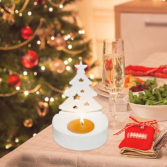 Gietvormen voor Kerstmis, 4 stuks gietvormen, siliconen kerstboom, kaboutervormen met sokkel, doe-het-zelf handgemaakte kerstkaarsen, gietbaar in gips en epoxyhars, voor thuistafeldecoratie — afbeelding 5