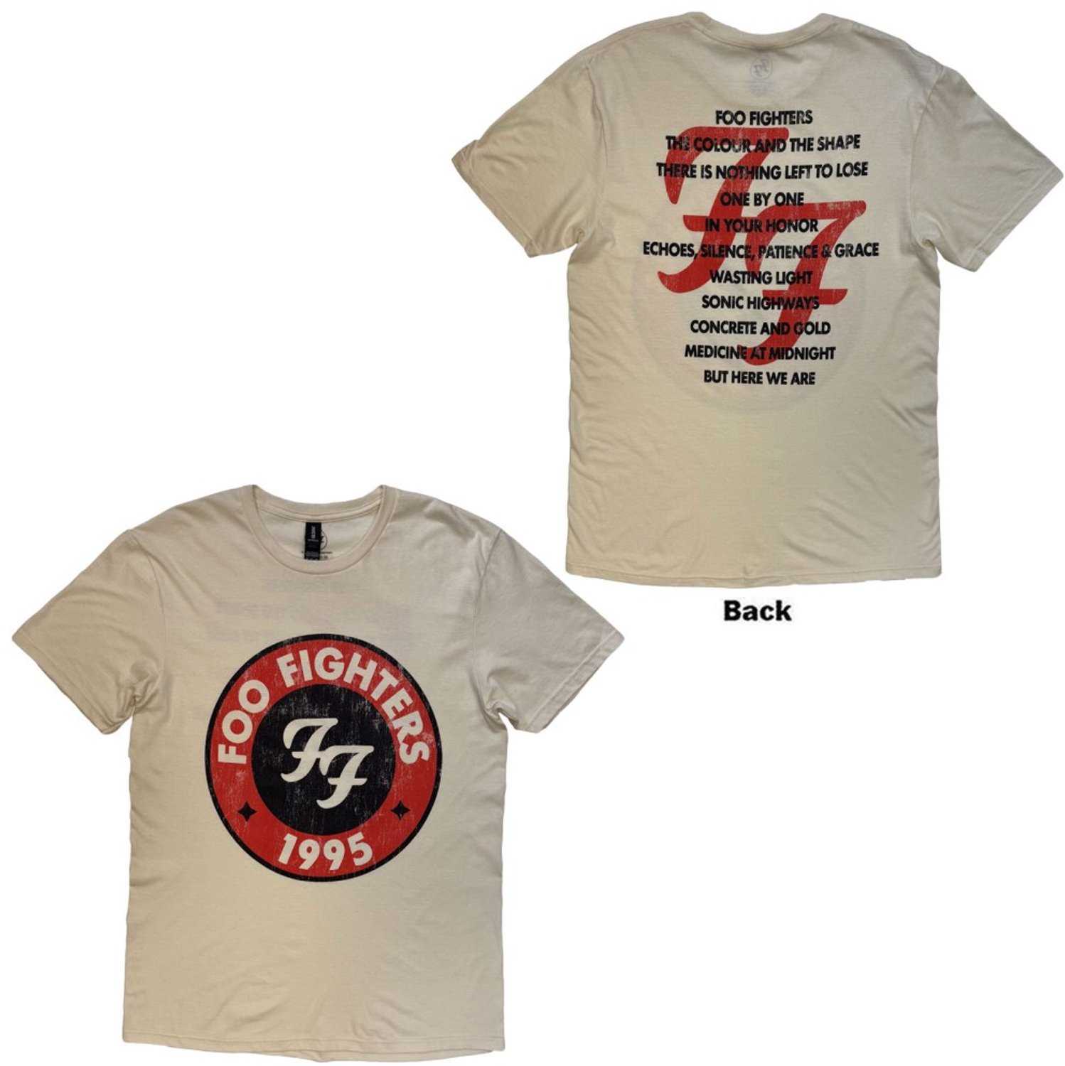Foo Fighters - 19952025 Albums Heren Tshirt - L - Creme