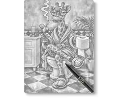 Giraf Op Het Toilet - Dot Painting | 40x50cm | Dot painting | Oh My Dotz | Dots stippen | Diamond painting & Schilderen op nummer alternatief | Happy hobby