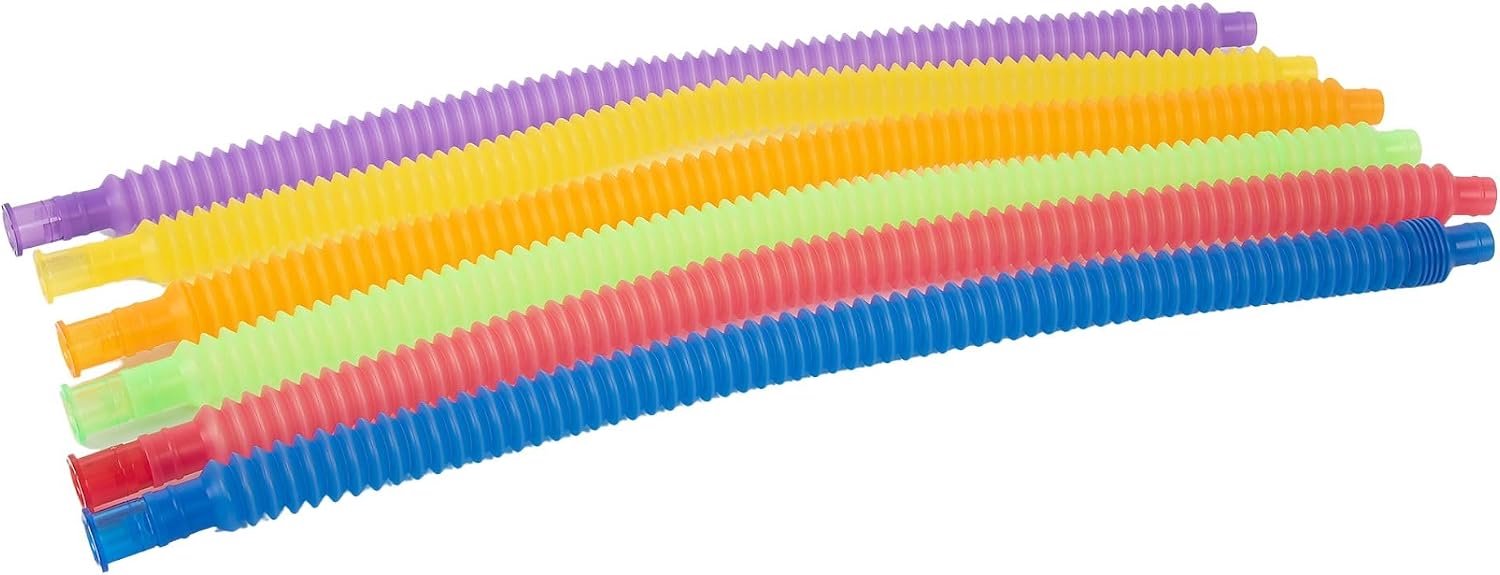 Kleur uitbreidbare buizen - Set van 6 uitschuifbare sensorische buizen voor waterspel, motoriek, coördinatie en creatief plezier