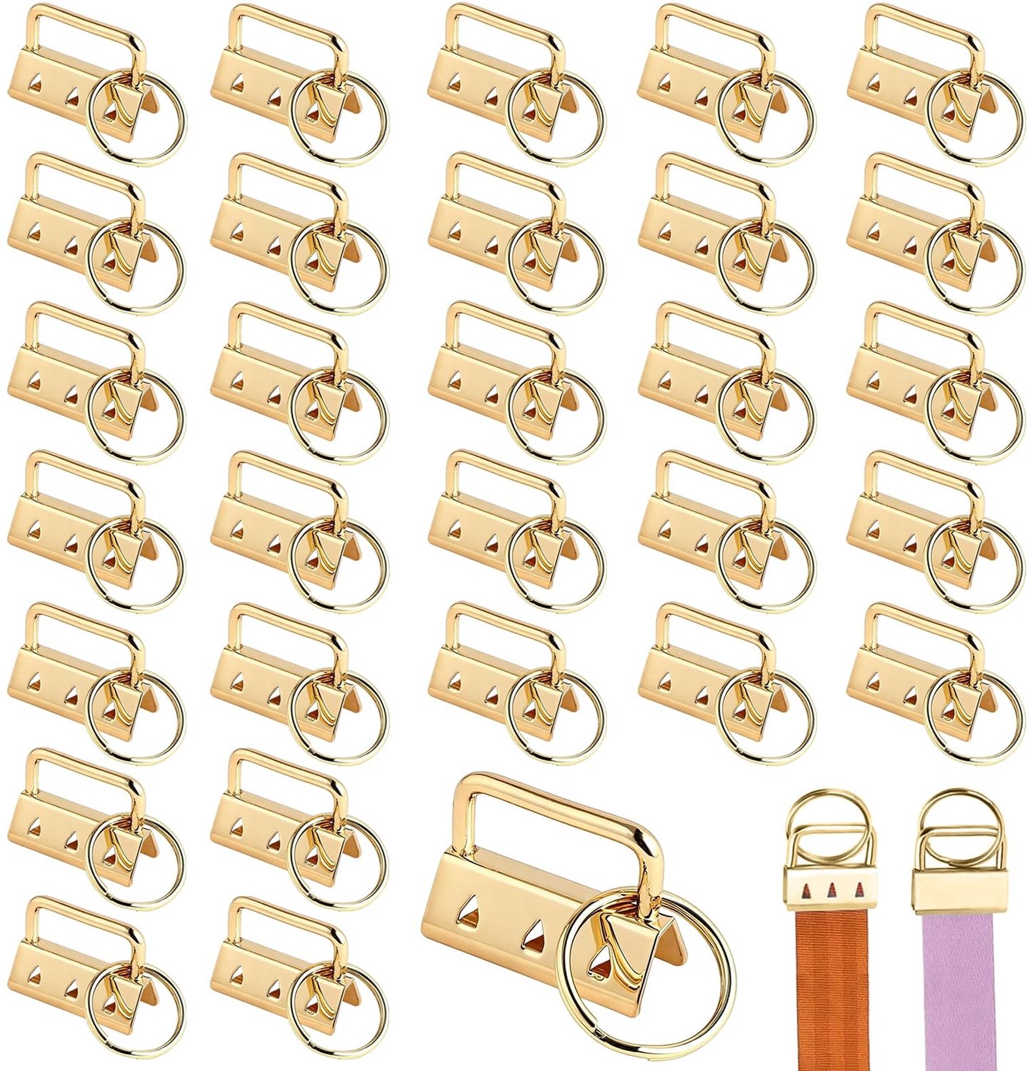 Set van 30 Sleutelhangers met Klemsluiting en Sleutelring