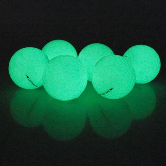 Glow-golfballen - Golfballen voor in het donker - Golfen bij weinig licht - Dubbele fluorescentie - 6 stuks - Fluorescerend — afbeelding 2