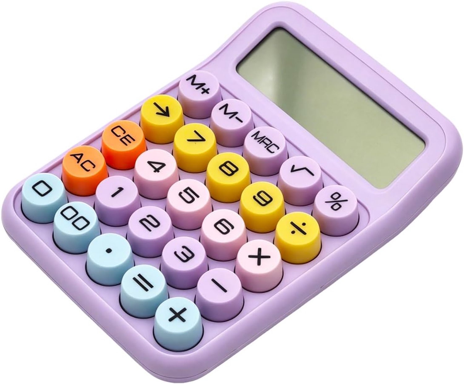 Mechanische rekenmachine - 4" scherm - paars - ideaal voor kantoor - Homevero