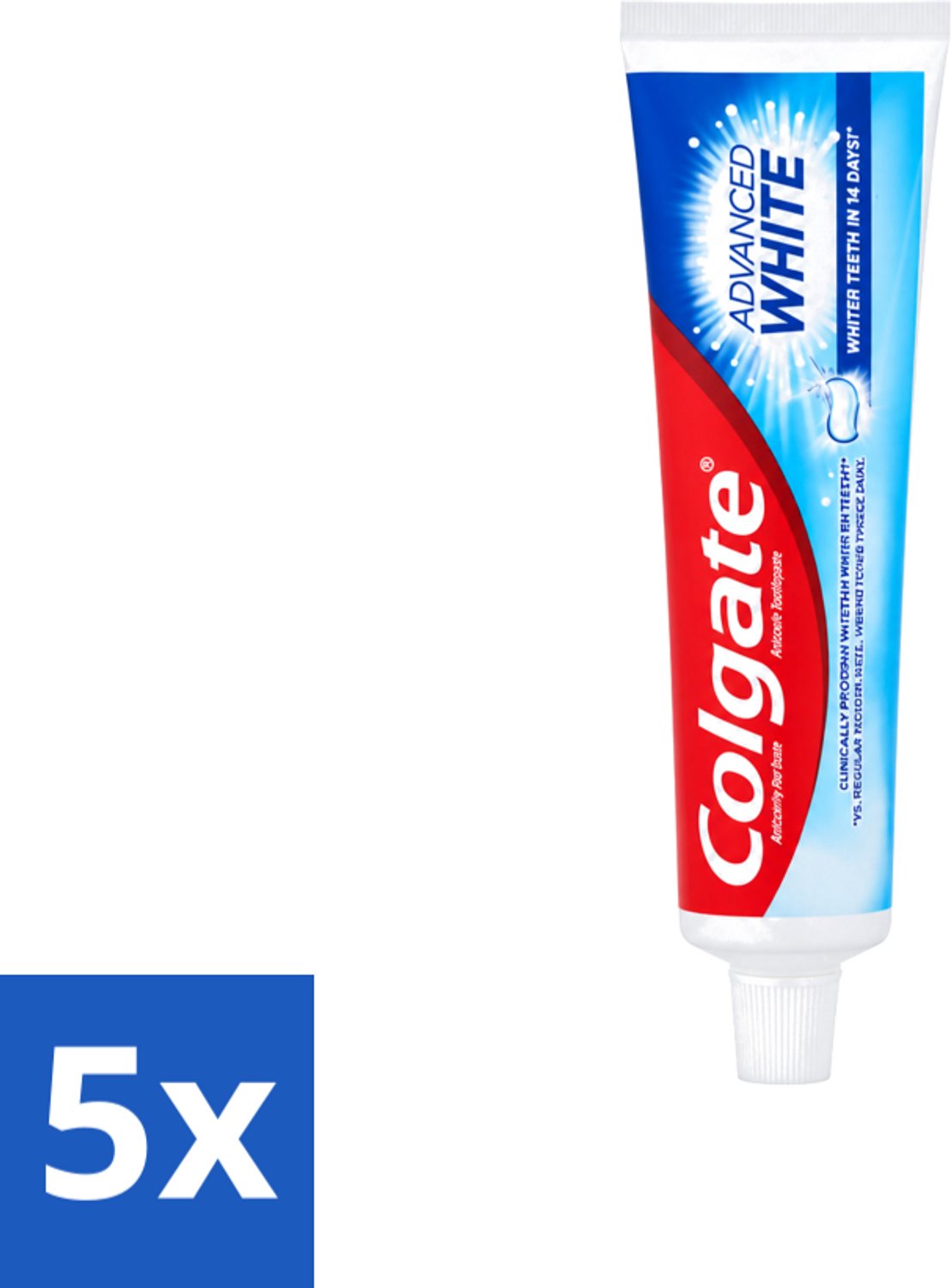 5 x Colgate - Advanced White - Tandpasta - 100ml - Voordeelverpakking - 5 stuks