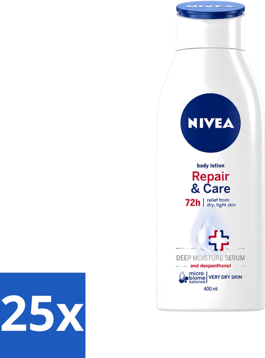 25 x Nivea - Repair & Care Body Lotion - Voor Zeer Droge Huid - 400 ml - Voordeelverpakking - 25 stuks