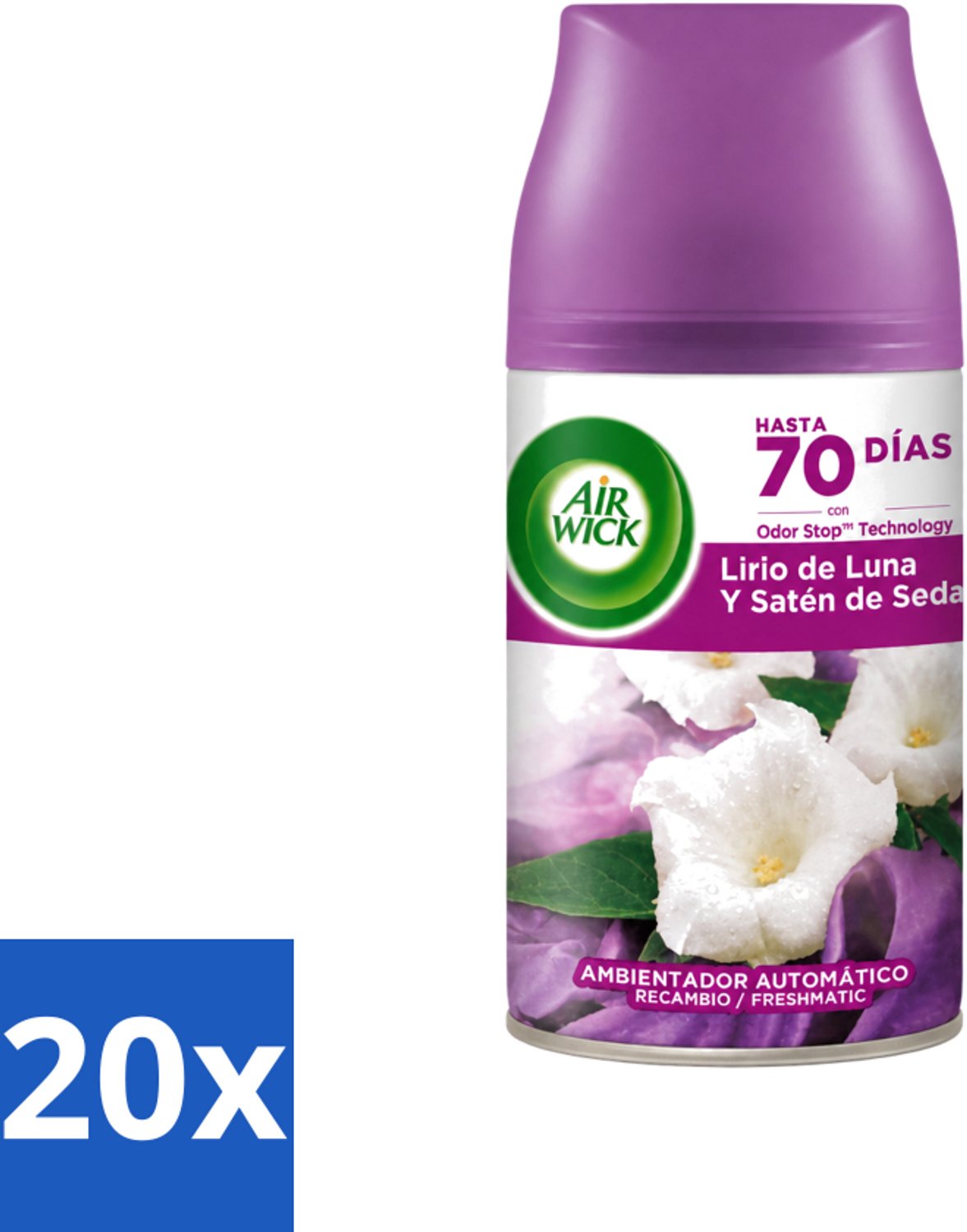 20 x Air Wick - Luchtverfrisser Navulling - Maan Lelie - Automatische Spray - 250 ml - Voordeelverpakking - 20 stuks
