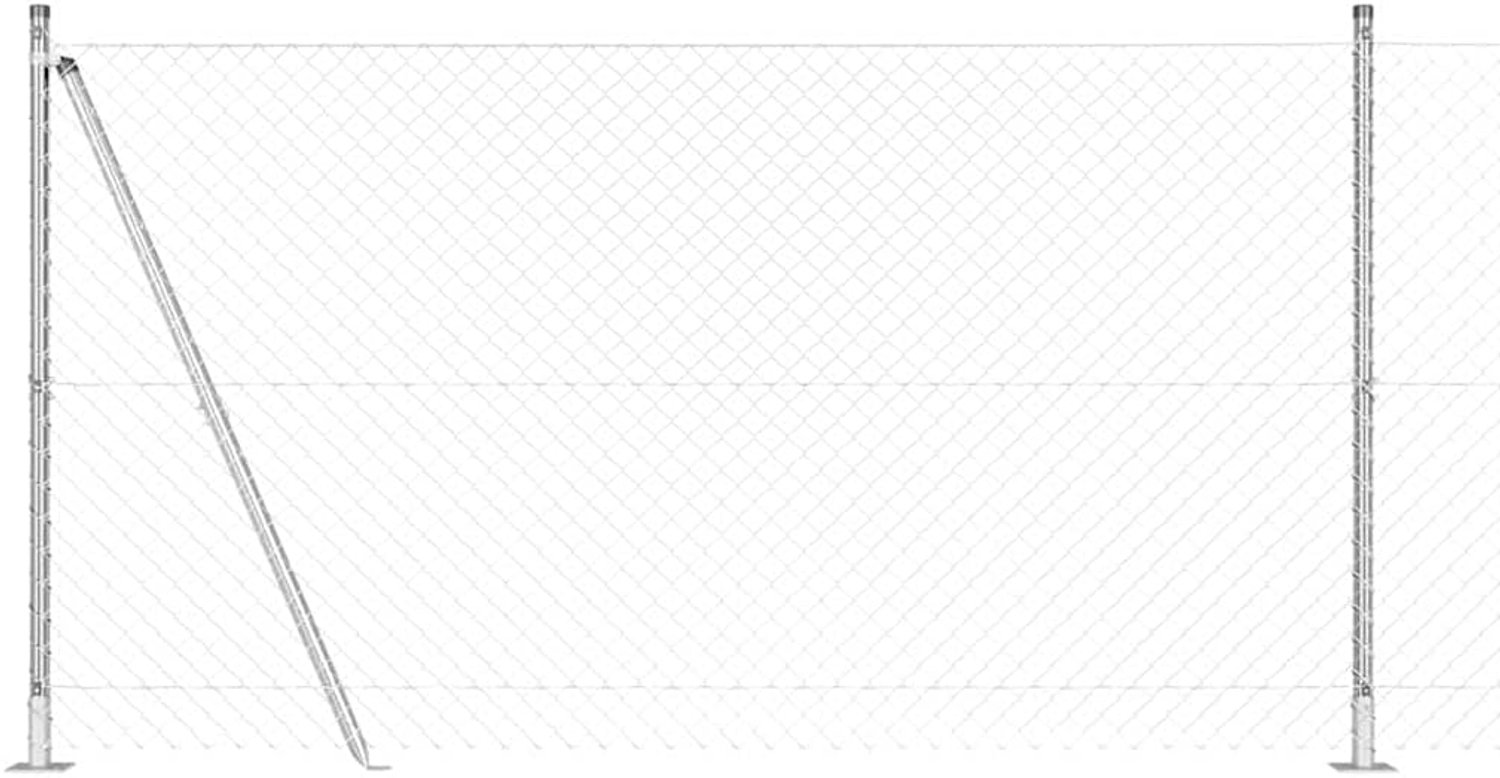 Palen set zilver 60 x 60 mm, 25 x 1,2 m, 4 stuks voor tuinhek