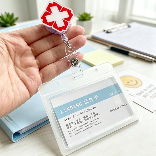 Zes Stuks Retractable Badge Reel Houder voor Zorgprofessionals, Artsen en Vrijwilligers - Badge Reel Clips voor Identificatie — afbeelding 2