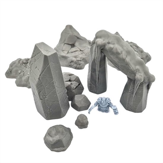 - Frozen Rocks Stone Bundel Compatibel met Frozenheim - Fantasy Scatter Terrain Scenery voor Tafelblad & RPG 28-32 mm Miniaturen Wargame Rekwisieten DnD & D, 3D-geprint en overschilderbaar — afbeelding 4