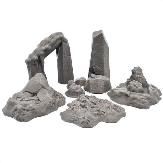 - Frozen Rocks Stone Bundel Compatibel met Frozenheim - Fantasy Scatter Terrain Scenery voor Tafelblad & RPG 28-32 mm Miniaturen Wargame Rekwisieten DnD & D, 3D-geprint en overschilderbaar — afbeelding 5