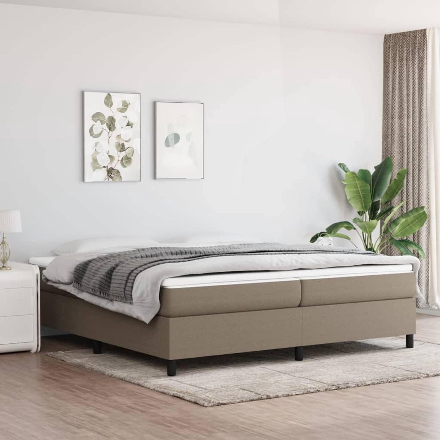Stof Pocketvering boxspring Taupe 200x200