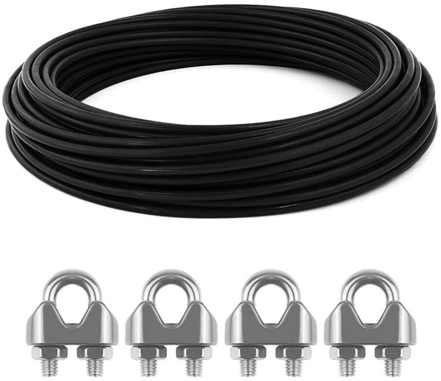 Stalen Kabel van 15 m met 4 Bevestigingsklemmen