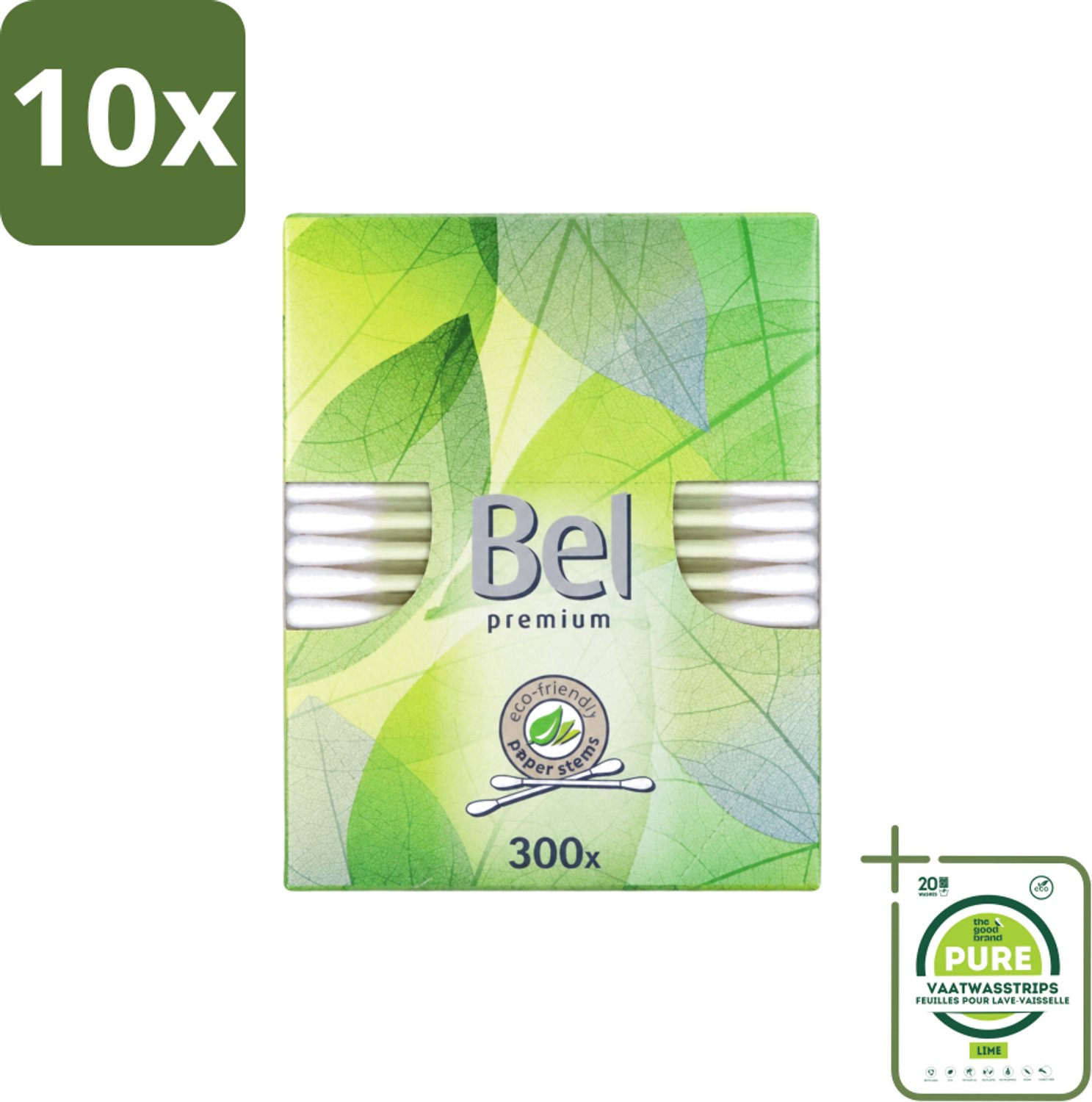 10 x Cotton Buds – Wattenstaafjes – Premium – Katoen - Grootverpakking - Vaatwasstrips - Katoenstaafjes - Wattenstaafjes - Hygiëne - Oorverzorging - Babyhygiëne