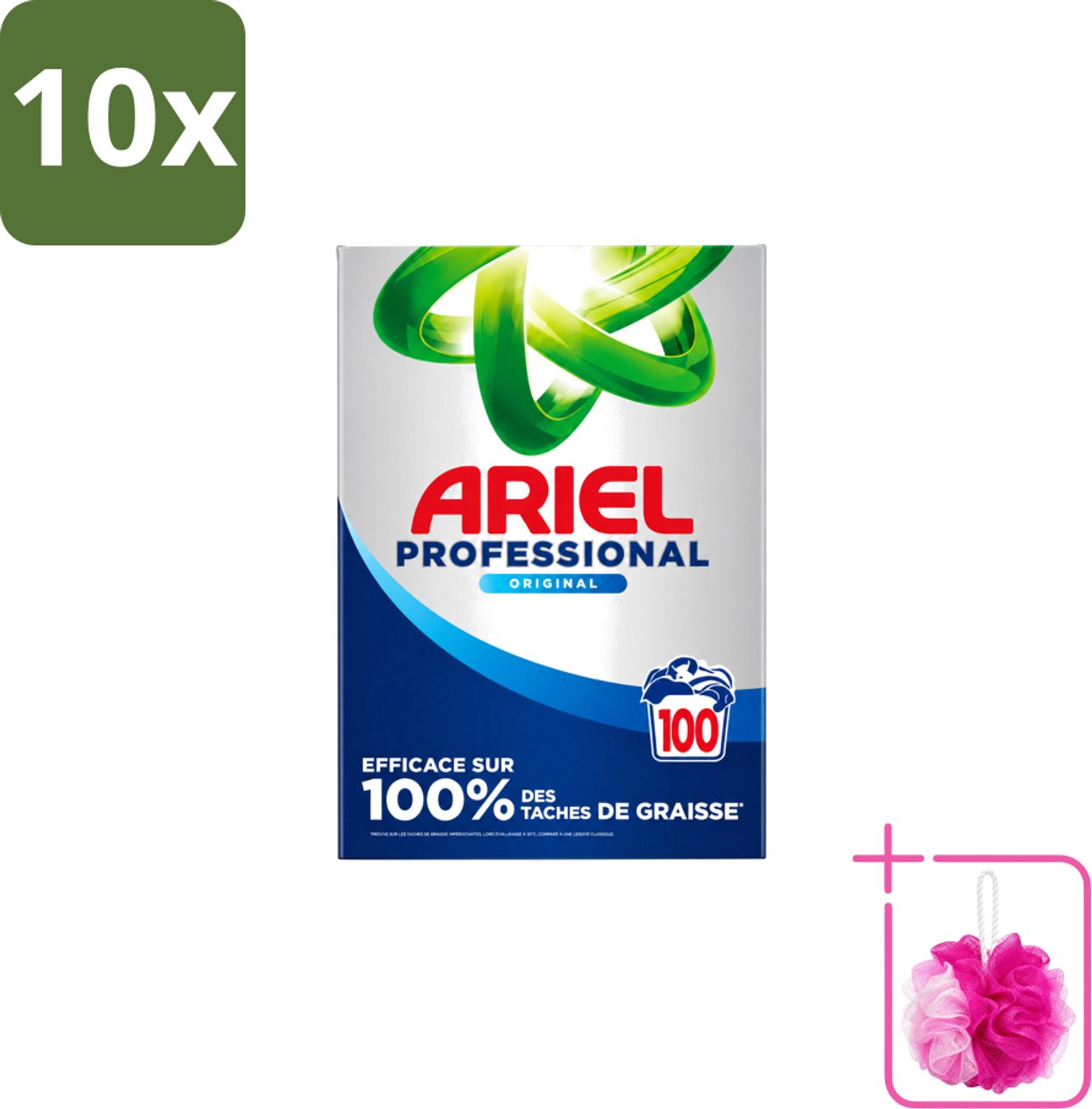 10 x Ariel – Waspoeder – Professional Regular – 100 wasbeurten - 5,5 kg - Bulkverpakking - Waspoeder - Douchemop - Wasmiddel
