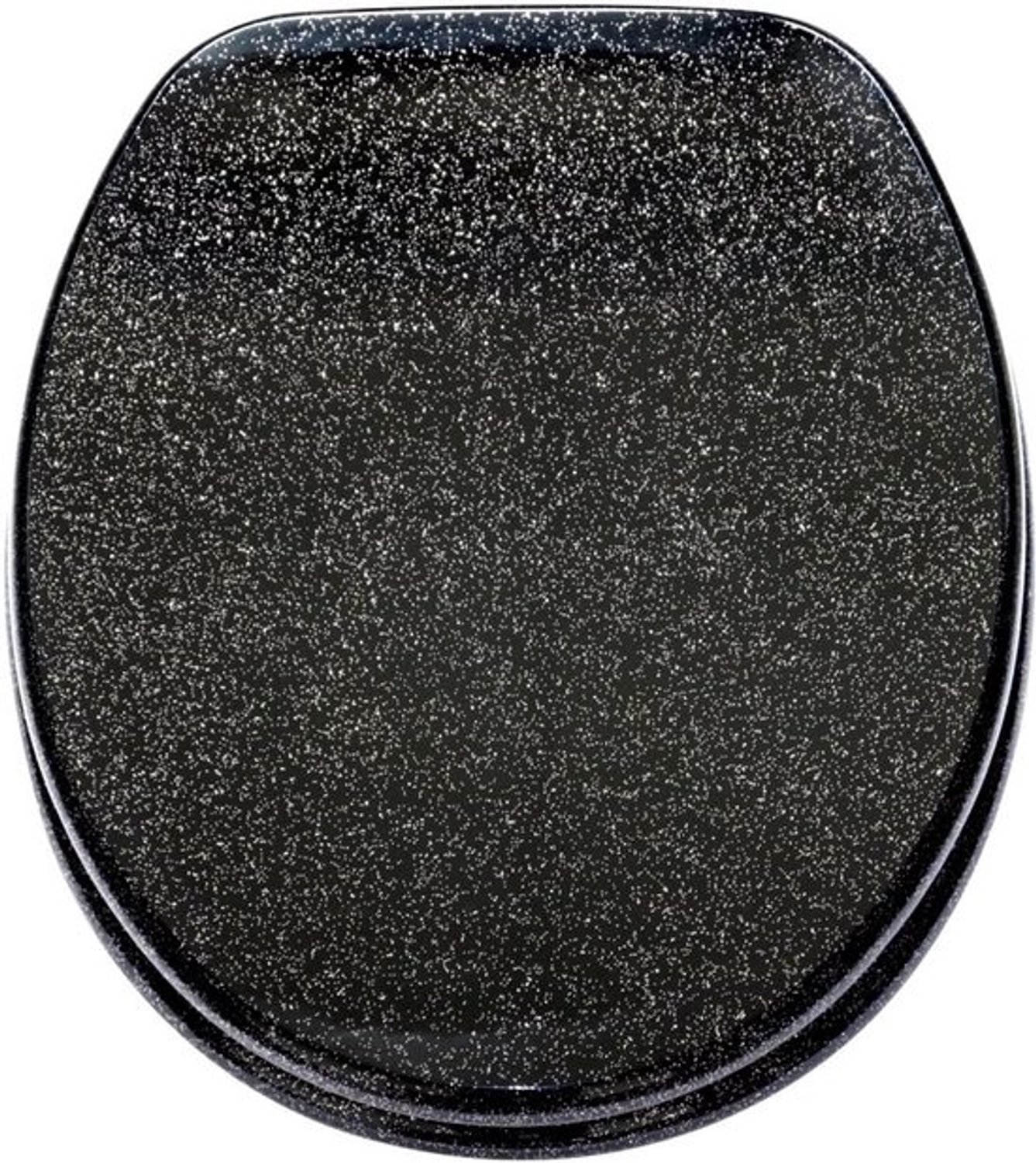 Luxe wc-bril - zwart glitter - Softclose - eenvoudige montage