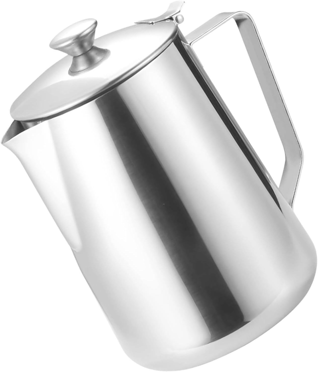 304 roestvrijstalen waterkan, Latte Art melkschuimbeker, kruikkan met één-Oiece deksel en druppelvrije uitloop, crèmemok voor koffiemachine, smoothies, sap, thuis, hotel, restaurant, kantoor (2000 ml)