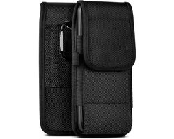 Riemtas voor mobiele telefoon voor Honor Magic V3, hoes met riemlus, outdoor telefoonhoes riem mobiele telefoontas, robuuste 360 graden beschermhoes met karabijnhaak, Agility Case, zwart
