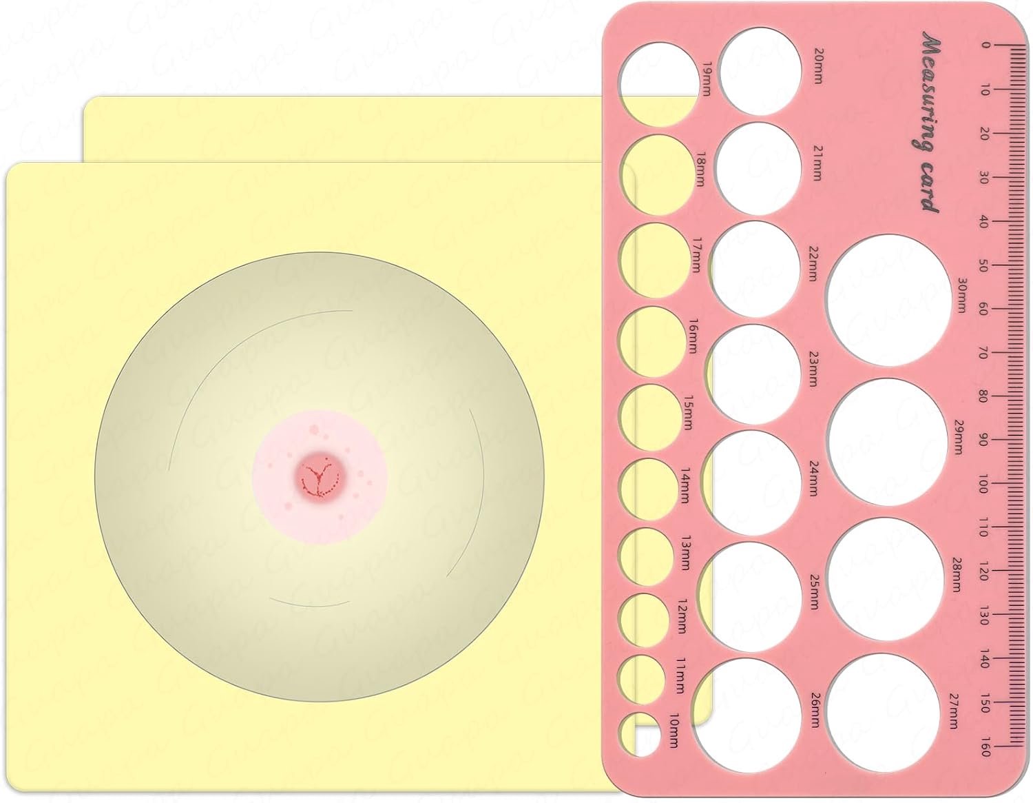 Areool-tatoeages, realistisch en flexibel siliconen oefenblad, dikte 3 mm, voor 3D-tatoeages van en Areola (set 2)