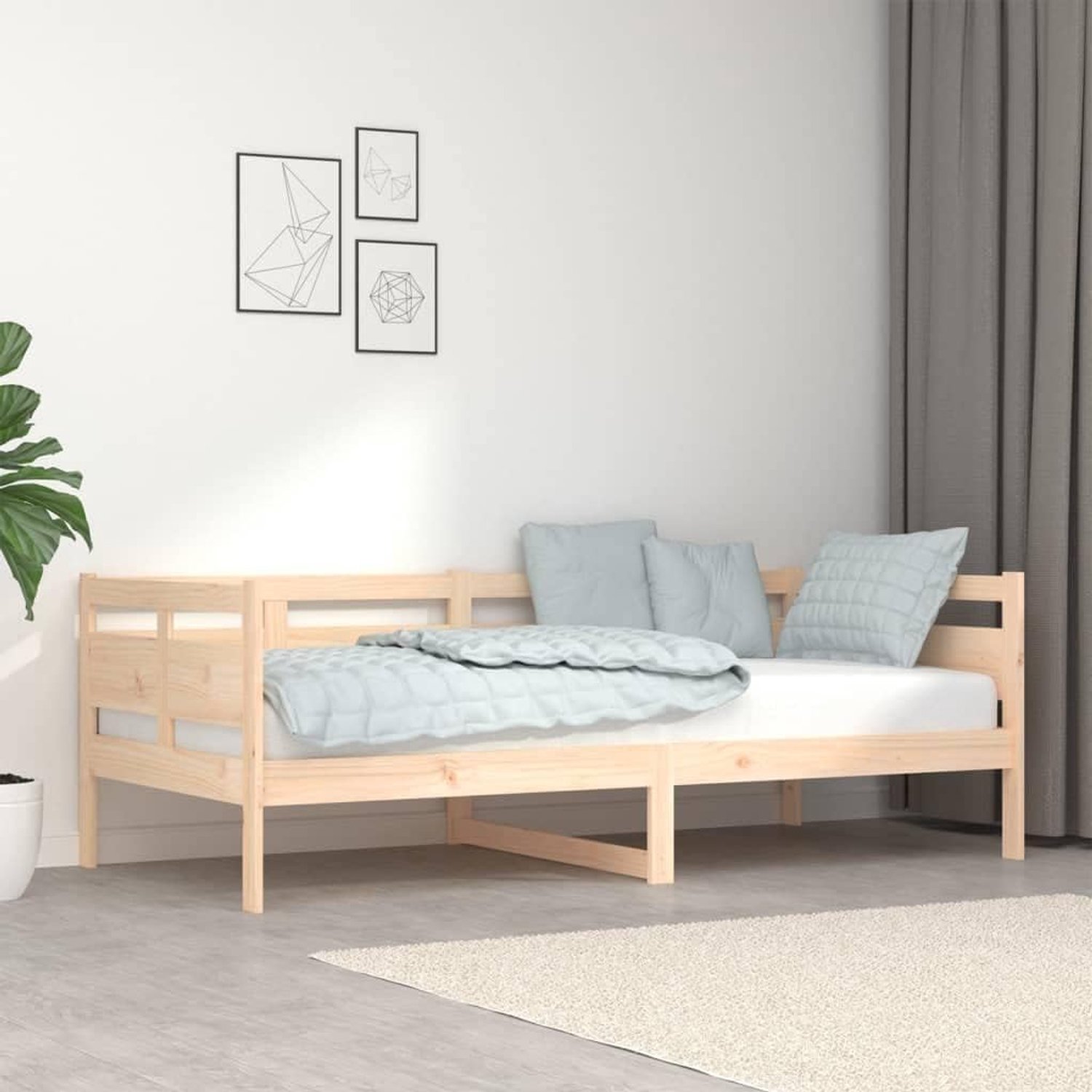Bed tweepersoonsbed dagbed massief grenen 90x190 cm geschikt voor familiekamers