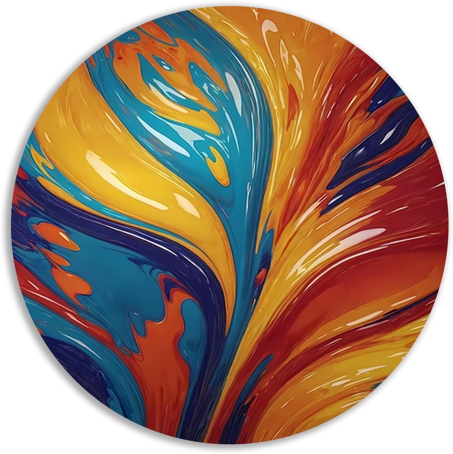 Expressionisme muurcirkels, Moderne kunst muurcirkel, Wanddecoratie rond Woonkamer, Wanddecoratie kinderkamer, Schilderij rond, Wanddecoratie muurcirkel forex 40x40 cm