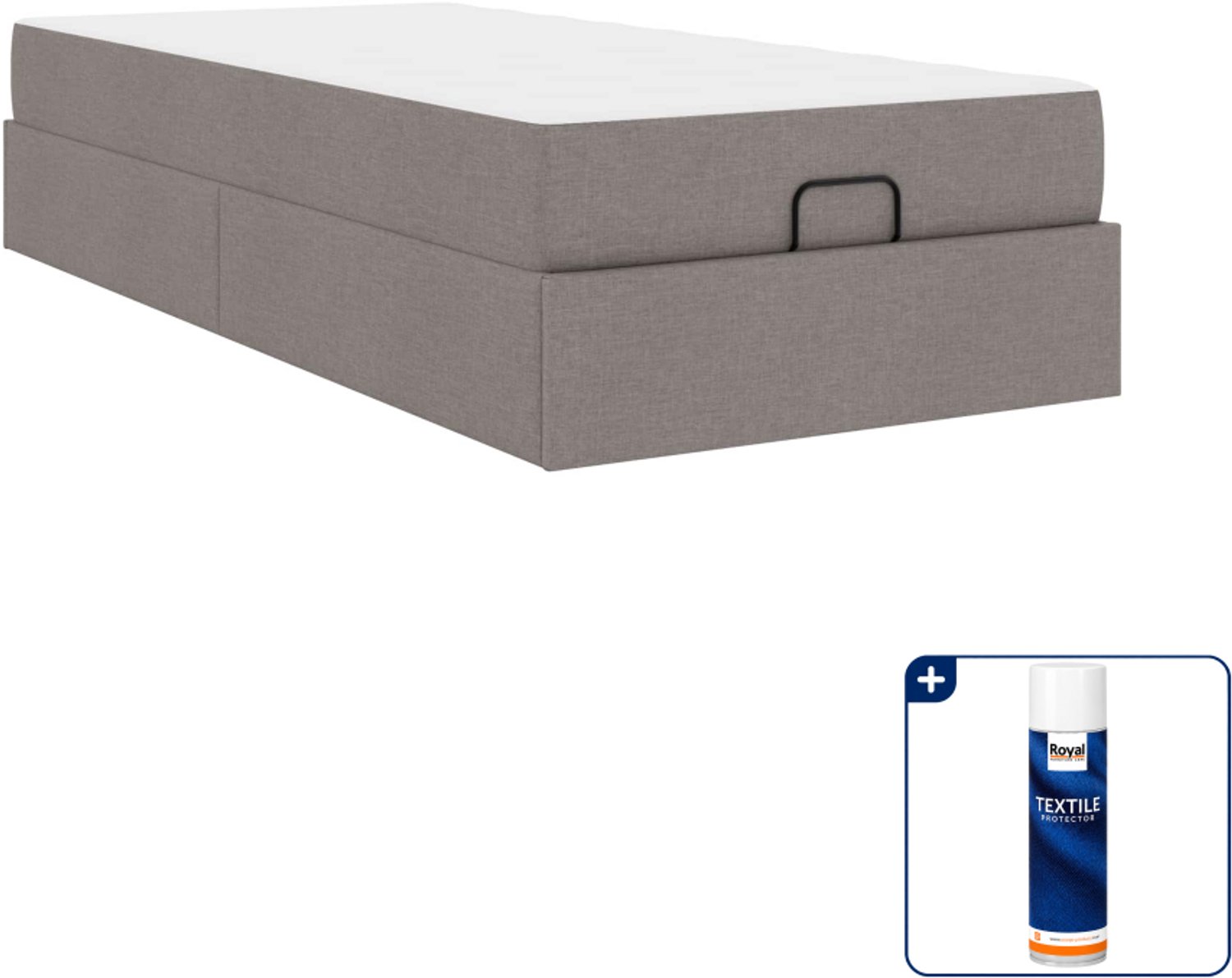 vidaXL bedframe met matras 2-delig - 80 x 200 cm - stof - taupe - Inclusief textielbeschermer 500 ml Grijs