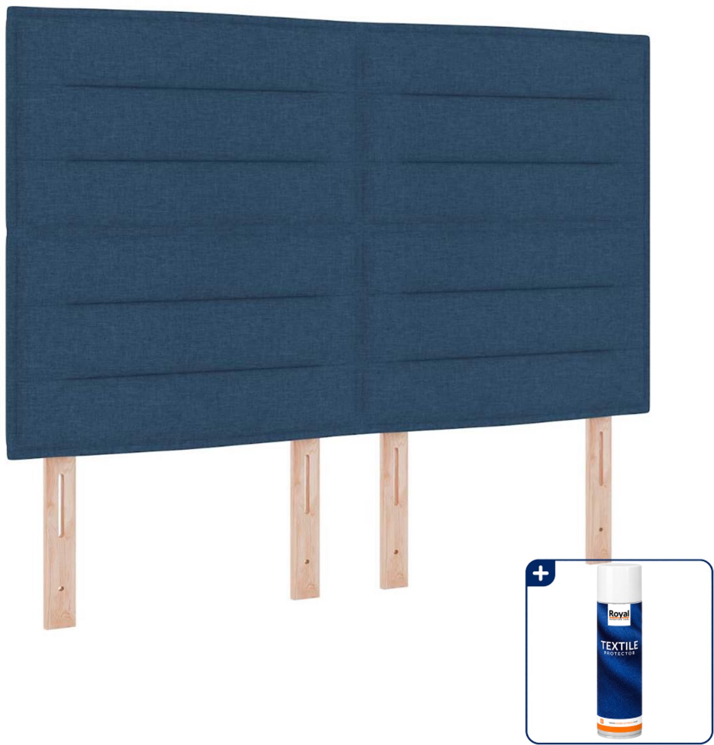 vidaXL Boxspring bed - Small double - 140 x 200 cm - stof - blauw - Inclusief textielbeschermer 500 ml