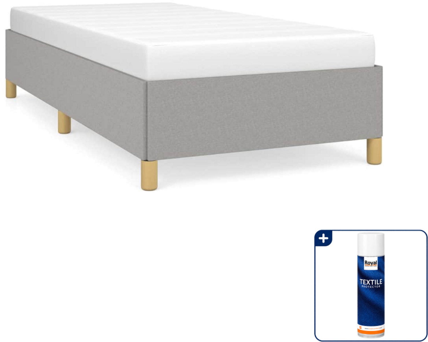 vidaXL bedframe 100 x 200 cm - stof - lichtgrijs - Inclusief textielbeschermer 500 ml