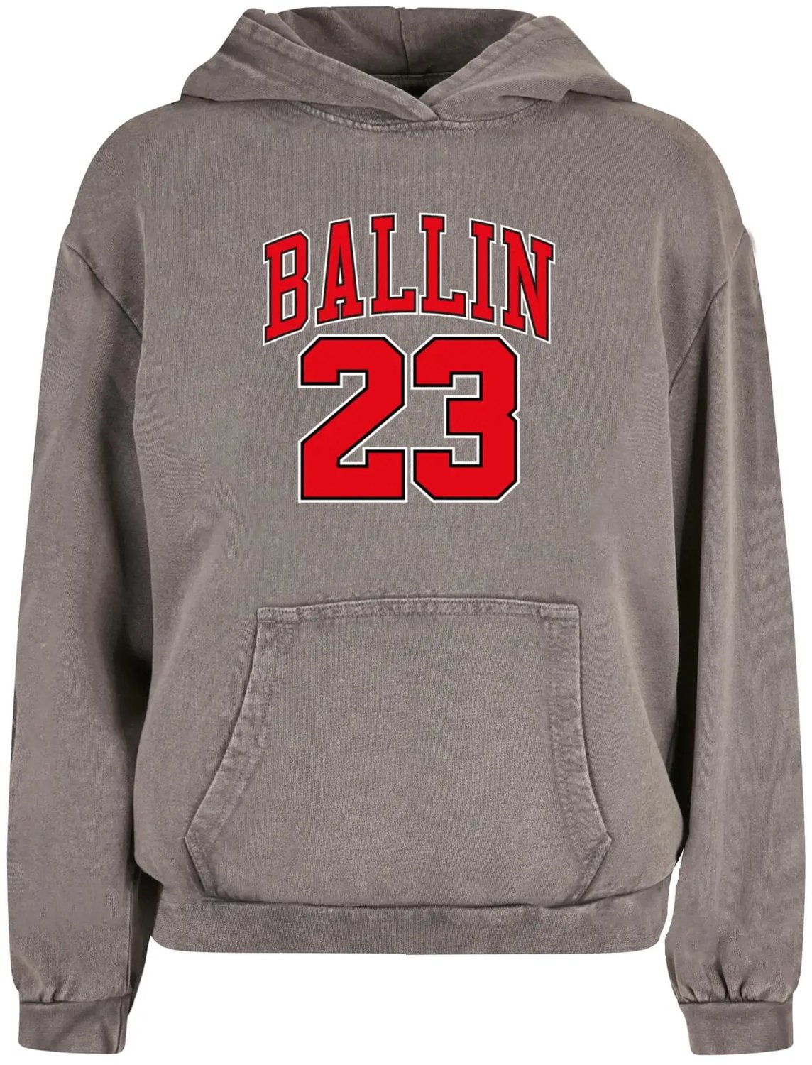 Dames Hoodie Mister Tee Ballin 23 Acid Washed Asfalt