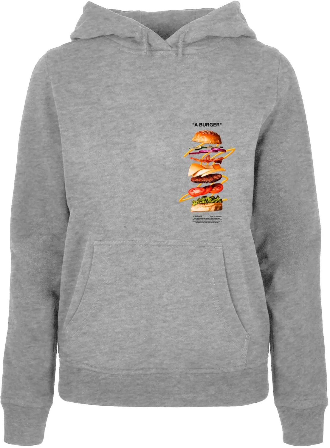 Dames Hoodie Mister Tee A Burger Basic Heidegrijs