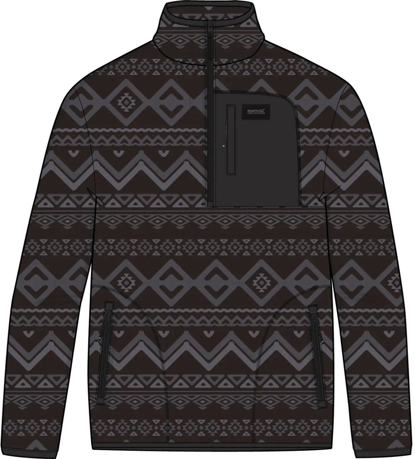 1/2 rits fleece Regatta Frankie Borg Zwart