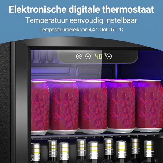 Minibar - Mini Koelkast Glazen Deur - Drankenkoelkast - Flessenkoelkast - [AMOUNT IN LITERS] - Zwart — afbeelding 3