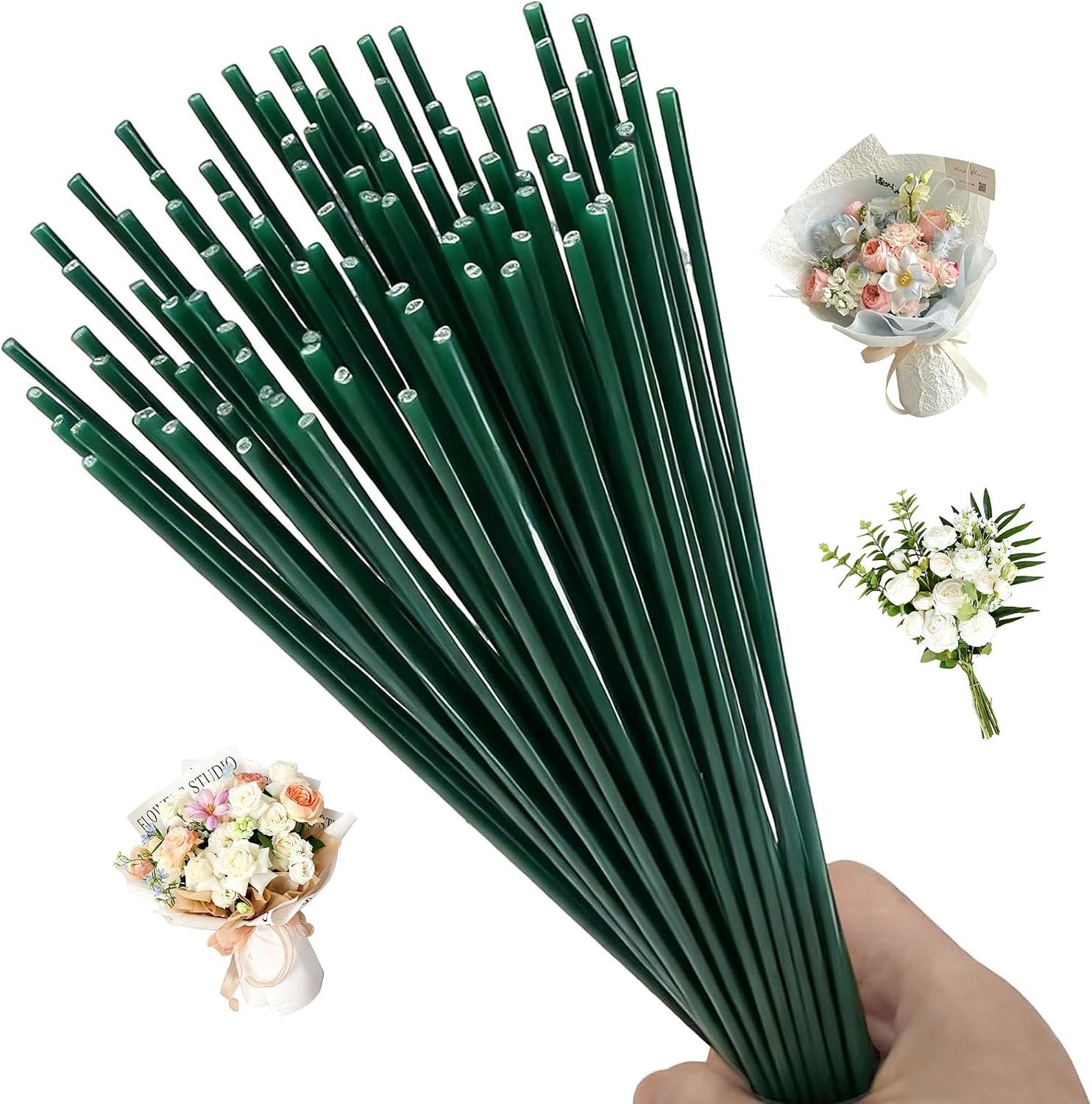 Bloemendraad - Groen - 30 cm - Stevig Steekdraad voor Knutselen - Voor Bloemisten en Hobbyisten