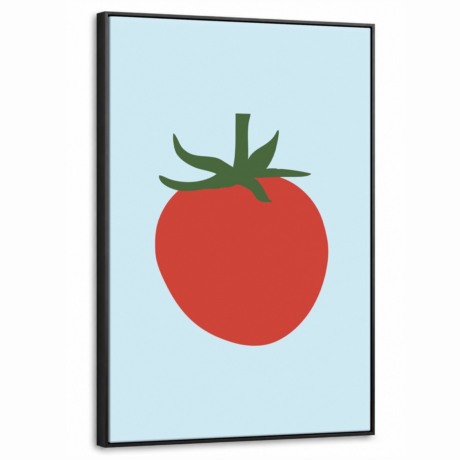Canvas Schilderij met Baklijst 60x90cm - Rood - Tomaat - Groente - Muurdecoratie woonkamer - Slaapkamer decoratie - Kamer accessoires - Schilderijen op canvas met lijst