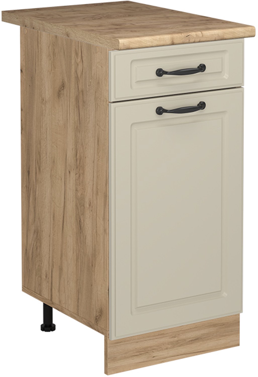 Vicco Keukenonderkast R-Line, Zand landelijk/Goudkleurig Eiken, 40 cm goudkleurig eiken werkblad